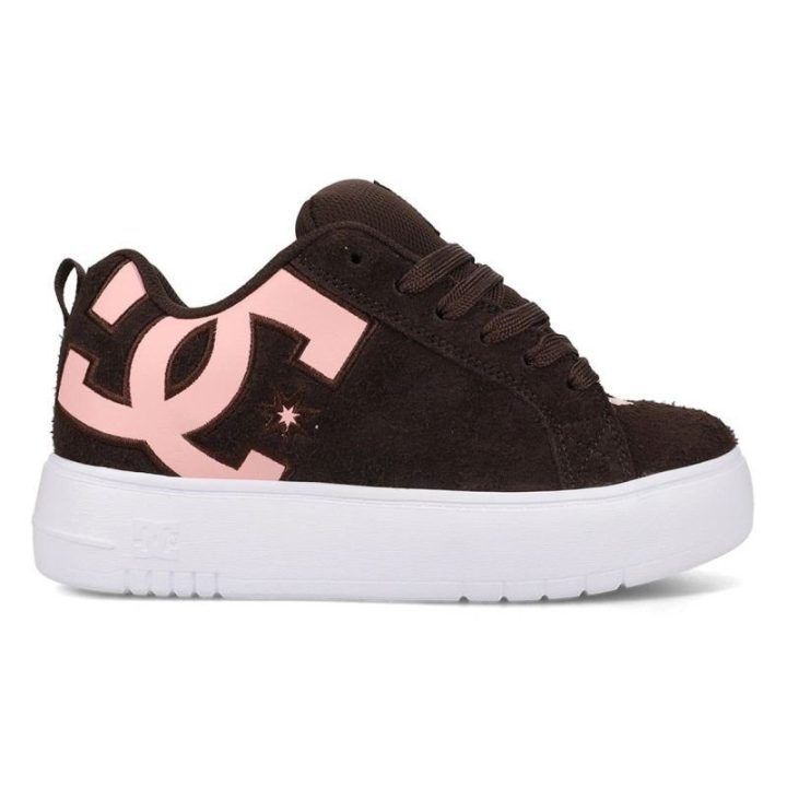 Moteriški sportbačiai su platforma DC Court Graffik, rudi