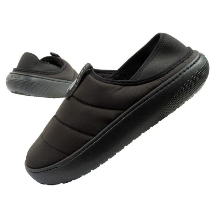 Vyriškos pašiltintos šlepetės Crocs Classic Puff Moc, juodos