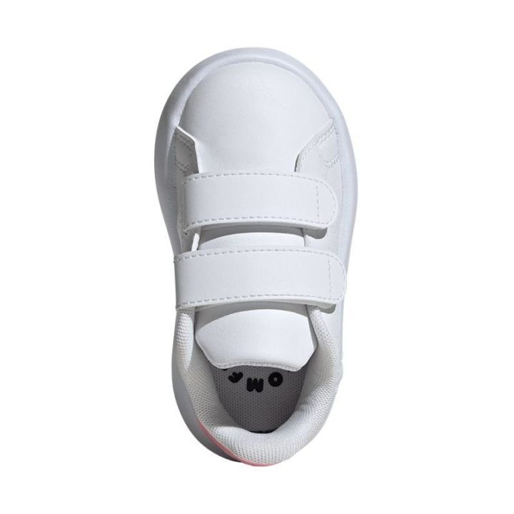 Vaikiški sportbačiai su dviem lipukais adidas Advantage, balti