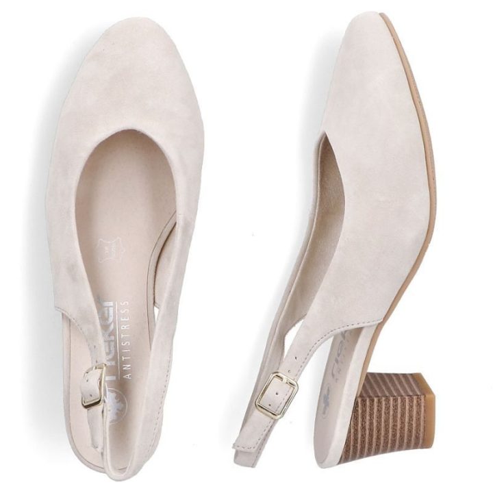 Moteriški odiniai aukštakulniai su atviru kulnu Rieker, smėlio
