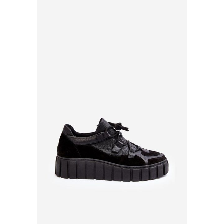 Moteriški odiniai sportiniai bateliai ant platformos M01/1 Zazoo Black