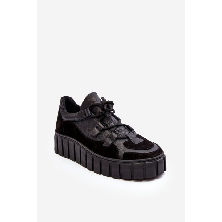 Moteriški odiniai sportiniai bateliai ant platformos M01/1 Zazoo Black
