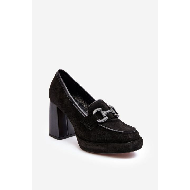 Odiniai bateliai ant masyvaus kulno Laura Messi 2706 Black
