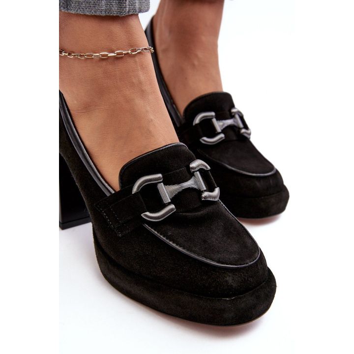Odiniai bateliai ant masyvaus kulno Laura Messi 2706 Black