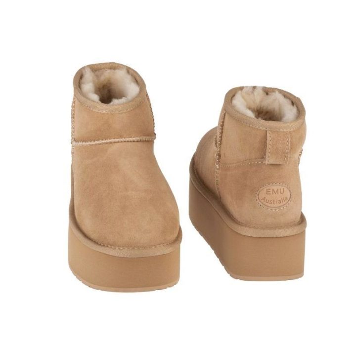 Moteriški zomšiniai aulinukai EMU Australia Stinger Micro Flatform, smėlio