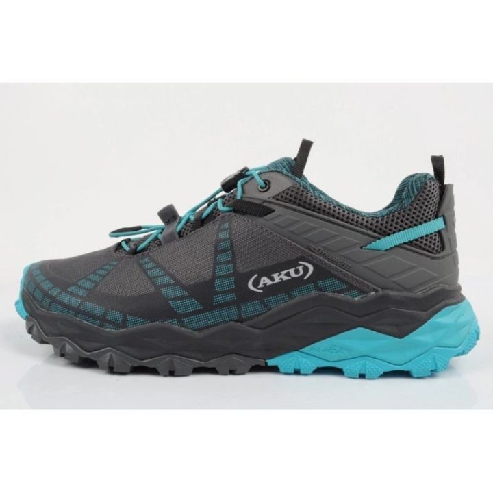 Moteriški žygio batai AKU Flyrock GORE-TEX, pilki ir mėlyni