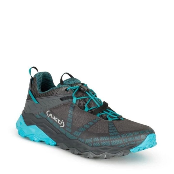 Moteriški žygio batai AKU Flyrock GORE-TEX, pilki ir mėlyni