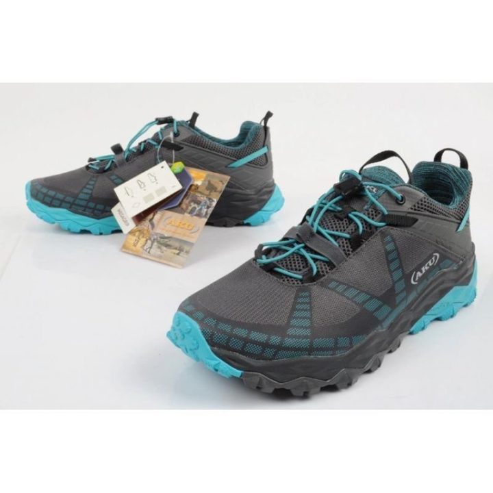 Moteriški žygio batai AKU Flyrock GORE-TEX, pilki ir mėlyni