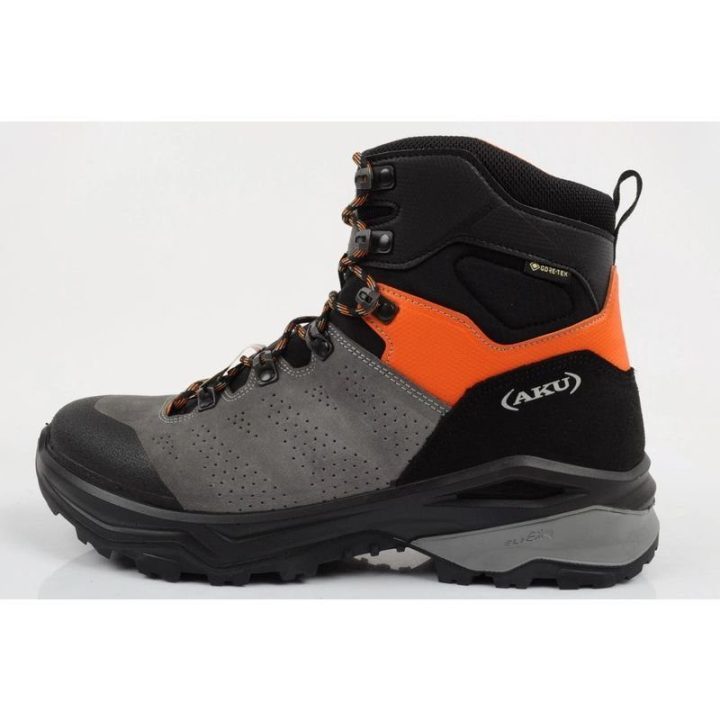 Vyriški žygio batai su GORE-TEX AKU Adapta, pilki, juodi ir oranžiniai