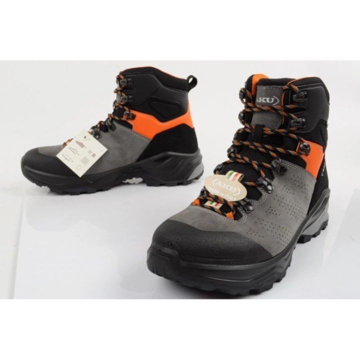Vyriški žygio batai su GORE-TEX AKU Adapta, pilki, juodi ir oranžiniai