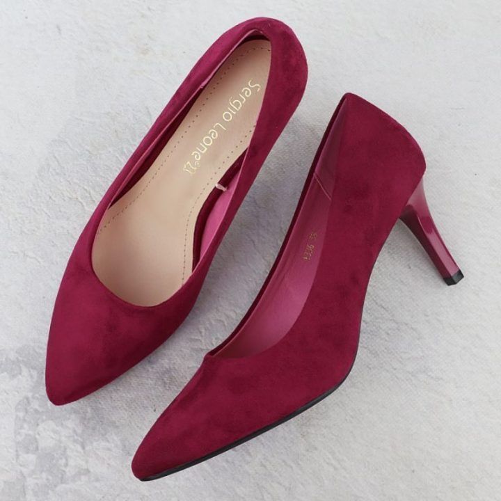 Moteriški aukštakulniai bateliai Sergio Leone, magenta
