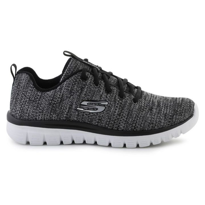 Vyriški sportbačiai Skechers Graceful Twisted Fortune, juodi ir balti