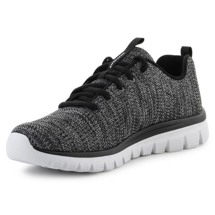 Vyriški sportbačiai Skechers Graceful Twisted Fortune, juodi ir balti