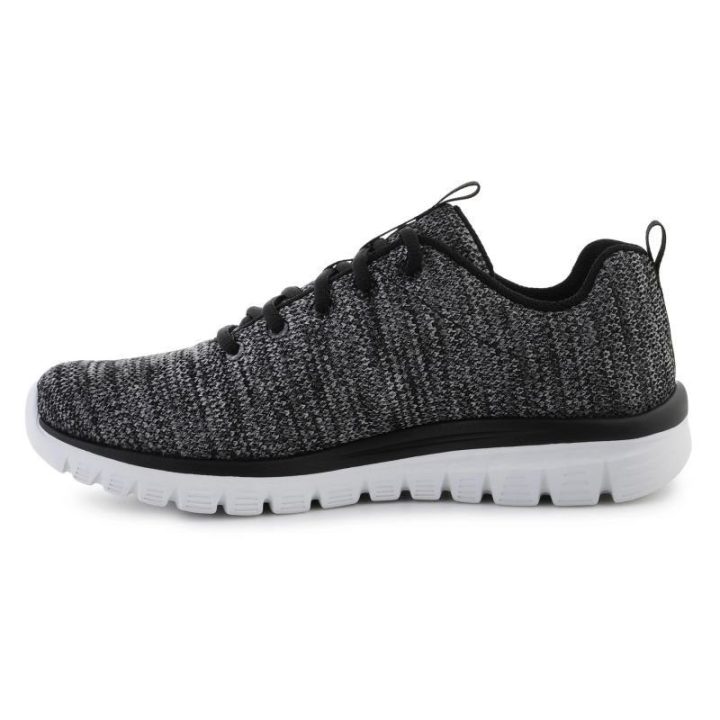 Vyriški sportbačiai Skechers Graceful Twisted Fortune, juodi ir balti