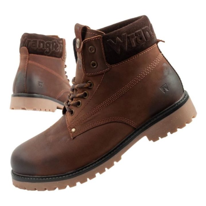 Vyriški odiniai aulinukai su raišteliais Wrangler Arch, tamsiai rudi