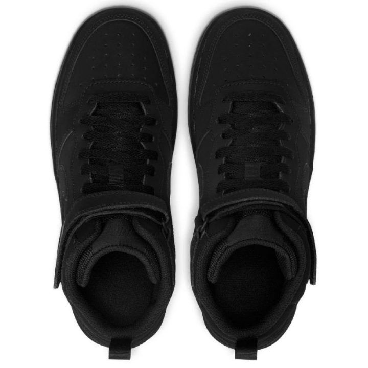 Vaikiški sportbačiai su lipuku Nike Court Borough Mid 2, juodi