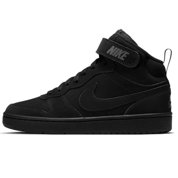 Vaikiški sportbačiai su lipuku Nike Court Borough Mid 2, juodi