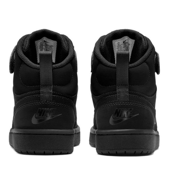 Vaikiški sportbačiai su lipuku Nike Court Borough Mid 2, juodi