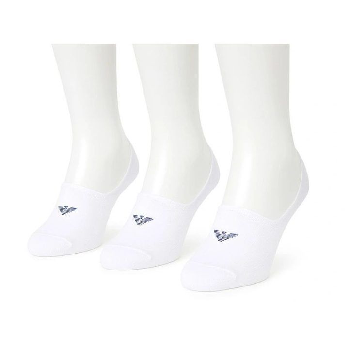 Medvilninių pėdučių komplektas Emporio Armani, 3 poros, baltas