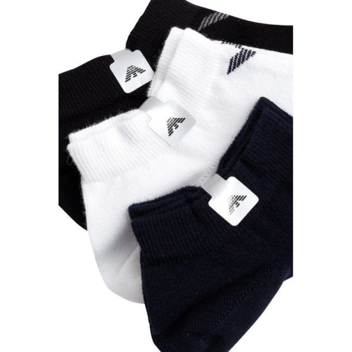 Pėdutės Emporio Armani, 3 poros, tamsiai mėlynos, juodos ir baltos
