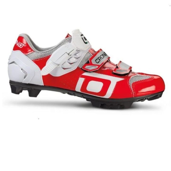 MTB dviratininko bateliai su dvigubu reguliavimu Crono Track New, raudoni