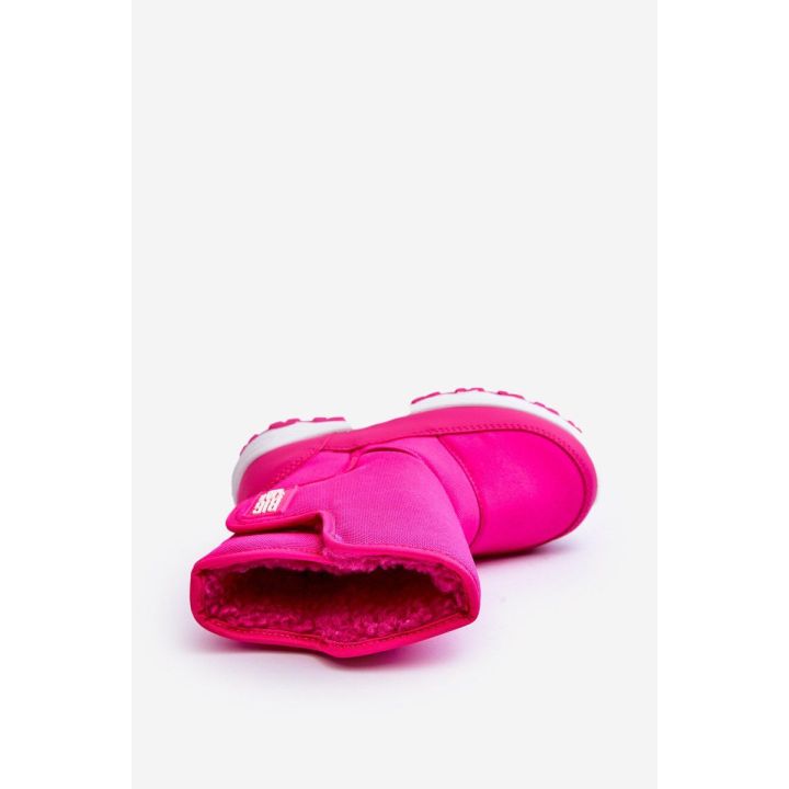 vilnoniai nėriniuoti sniego batai su raišteliais Pink Big Star MM374121