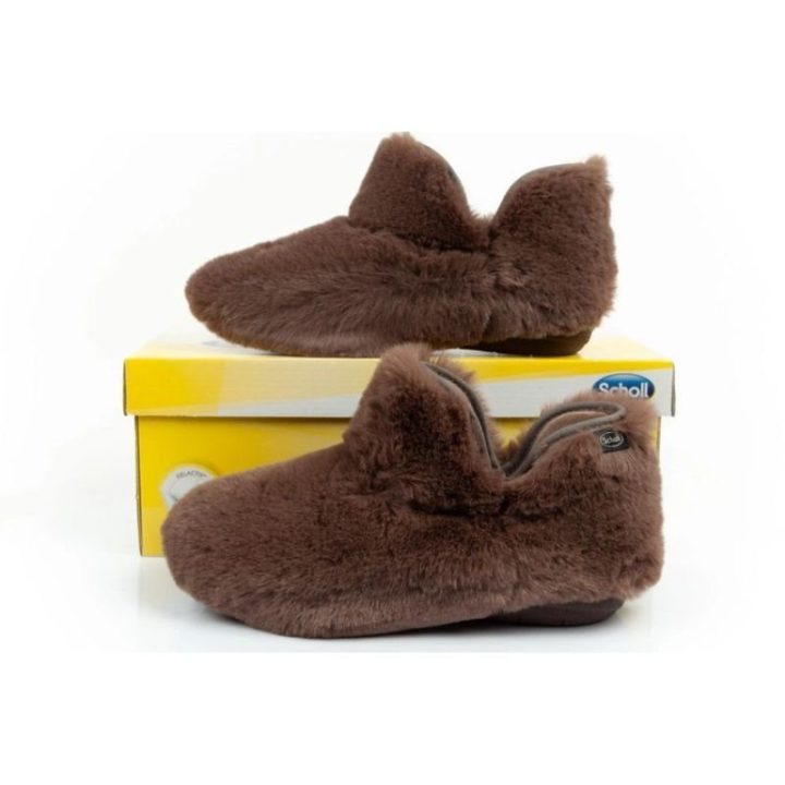 Moteriškos pašiltintos šlepetės Scholl Molly Bootie, rudos
