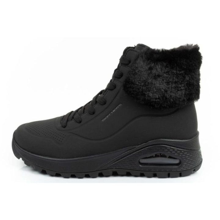 Moteriški sportbačiai su užtrauktuku Skechers Uno Rugged, juodi