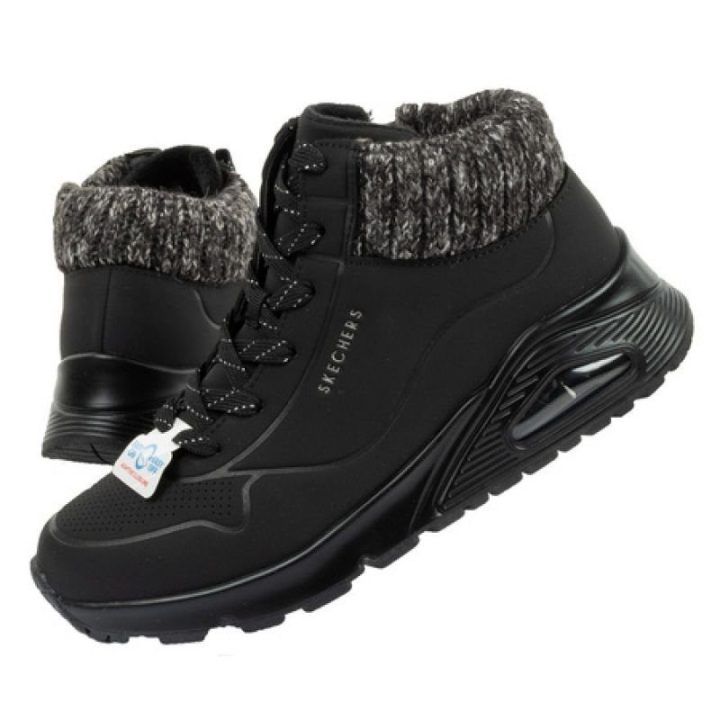 Moteriški sportbačiai su užtrauktuku Skechers Uno Rugged, juodi