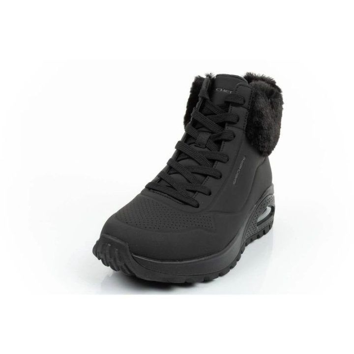 Moteriški sportbačiai su užtrauktuku Skechers Uno Rugged, juodi