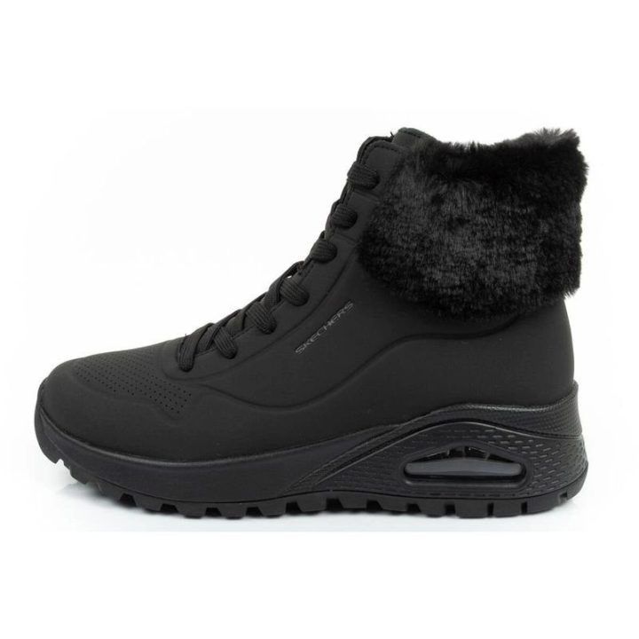 Moteriški sportbačiai su užtrauktuku Skechers Uno Rugged, juodi