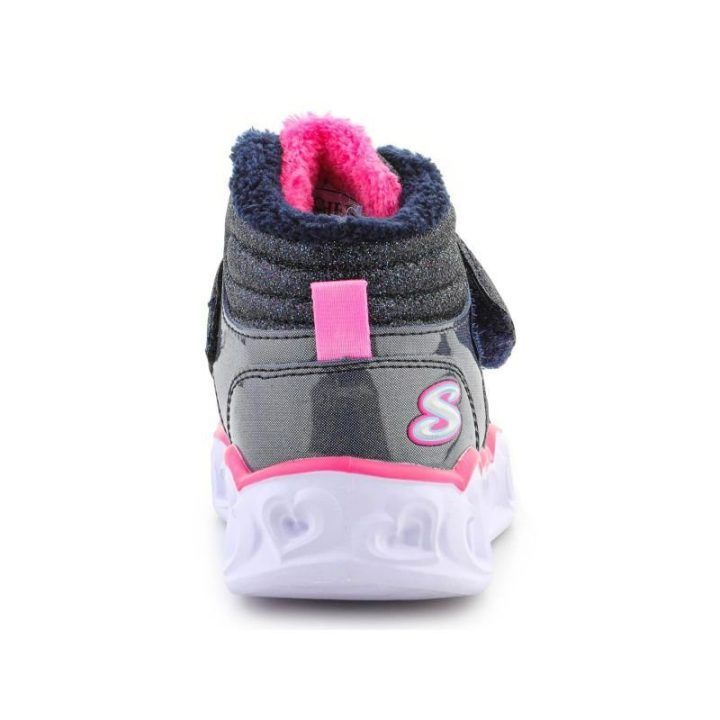 Sportbačiai mergaitėms su vaivorykšte Skechers, tamsiai mėlyni ir rožiniai