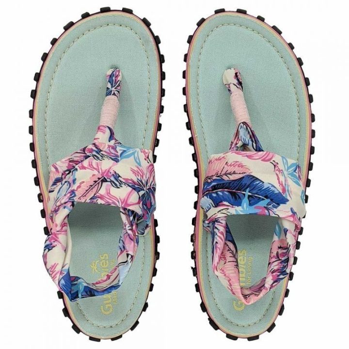 Moteriškos šlepetės per pirštą su susukta juostele Gumbies Slingback