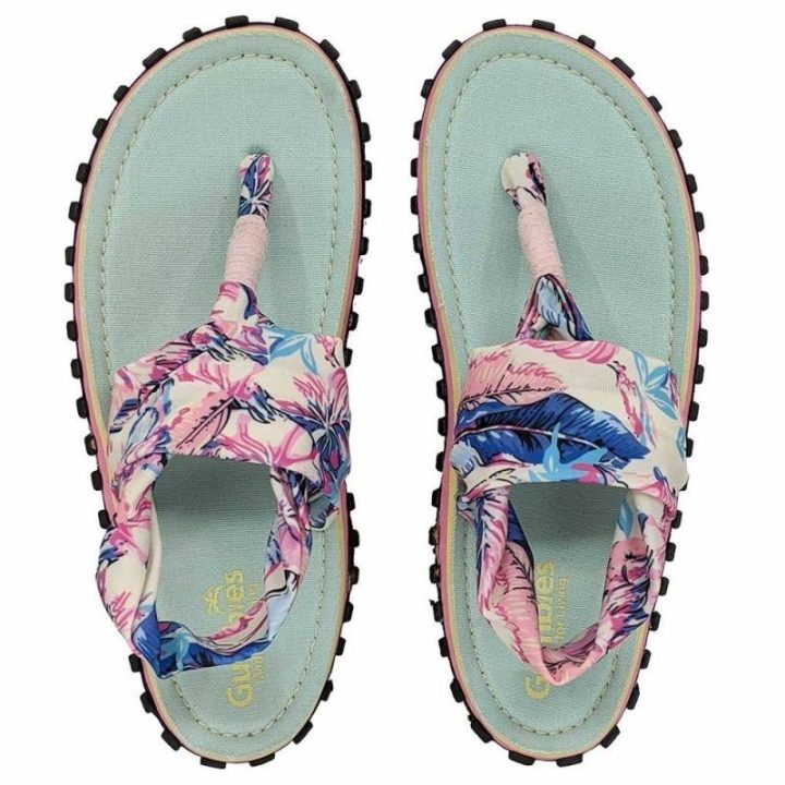 Moteriškos šlepetės per pirštą su susukta juostele Gumbies Slingback