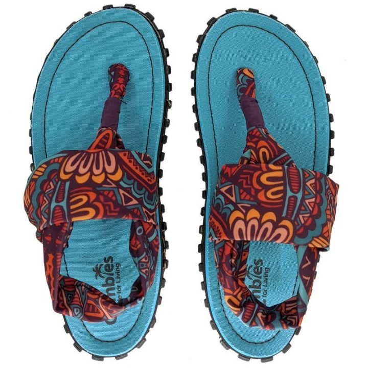 Moteriškos šlepetės per pirštą Gumbies Slingback, susukta juostelė