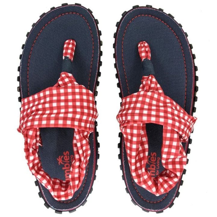 Moteriškos šlepetės per pirštą su persuktu dirželiu Gumbies Slingback