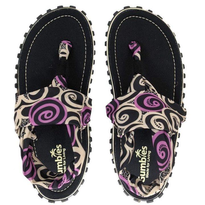 Moteriškos šlepetės per pirštą Gumbies Slingback, juodos