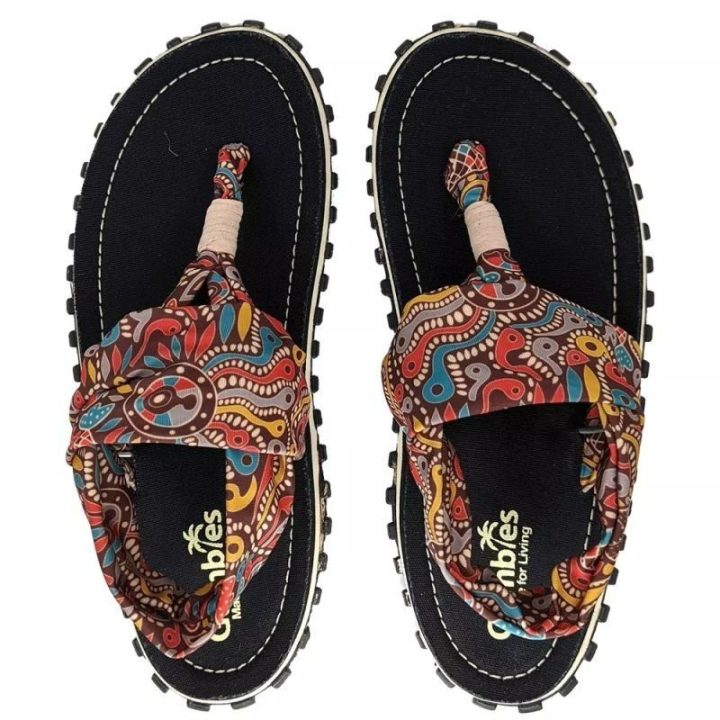 Moteriškos šlepetės per pirštą su susuktu dirželiu Gumbies Slingback