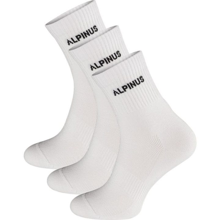 Ilgos medvilninės kojinės Alpinus Alpamayo, 3 poros, baltos