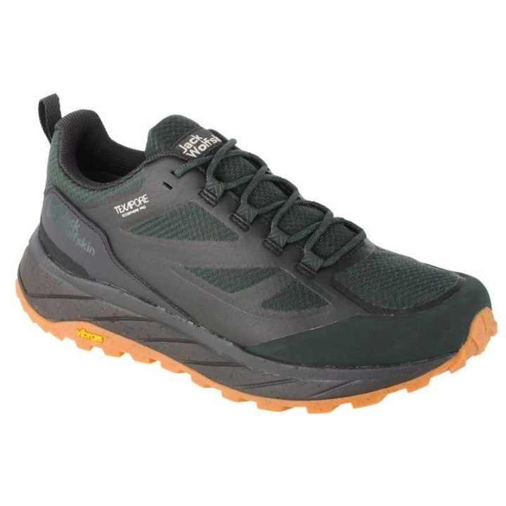 Vyriški žygio batai Jack Wolfskin Terraventure Texapore Low, juodi ir žali