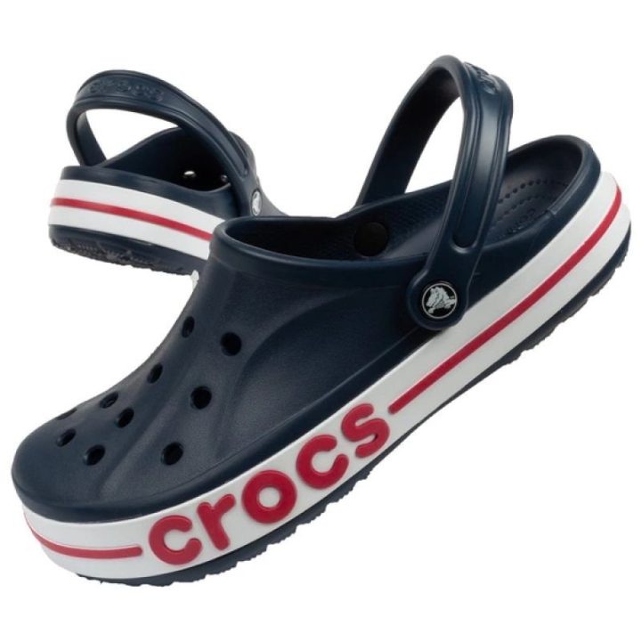 Uniseks klumpės su galiniu dirželiu Crocs Bayaband, tamsiai mėlynos