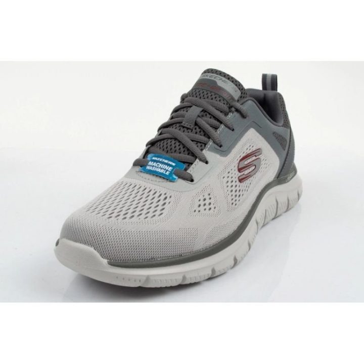 Vyriški sportbačiai su amortizuojančiu padu Skechers Track, pilki