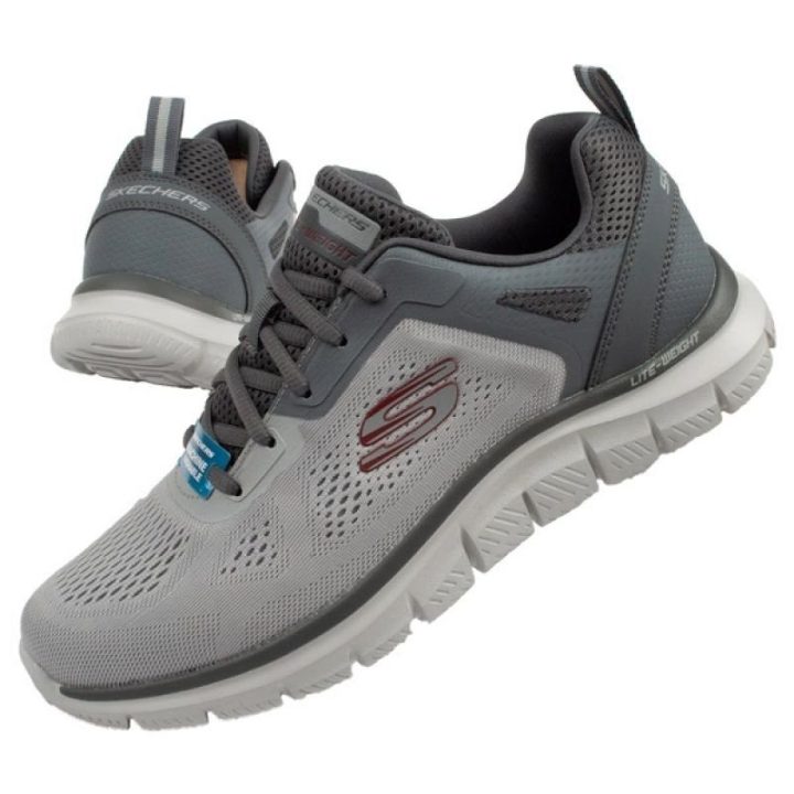 Vyriški sportbačiai su amortizuojančiu padu Skechers Track, pilki