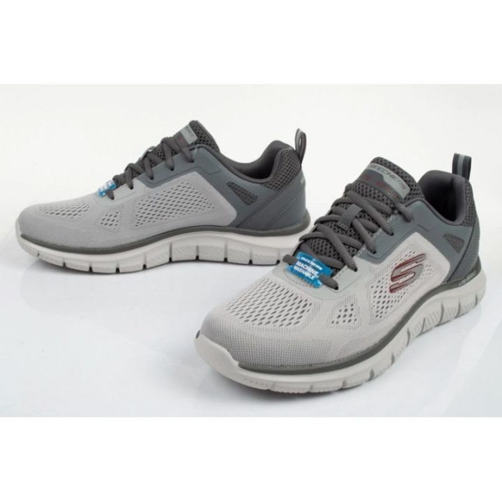 Vyriški sportbačiai su amortizuojančiu padu Skechers Track, pilki
