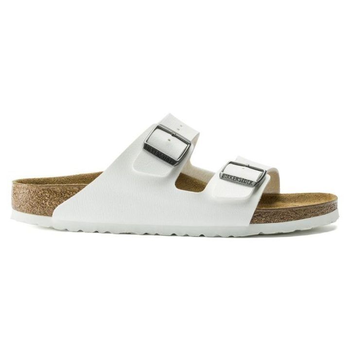 Moteriškos šlepetės su sagtimis Birkenstock Arizona BS, baltos