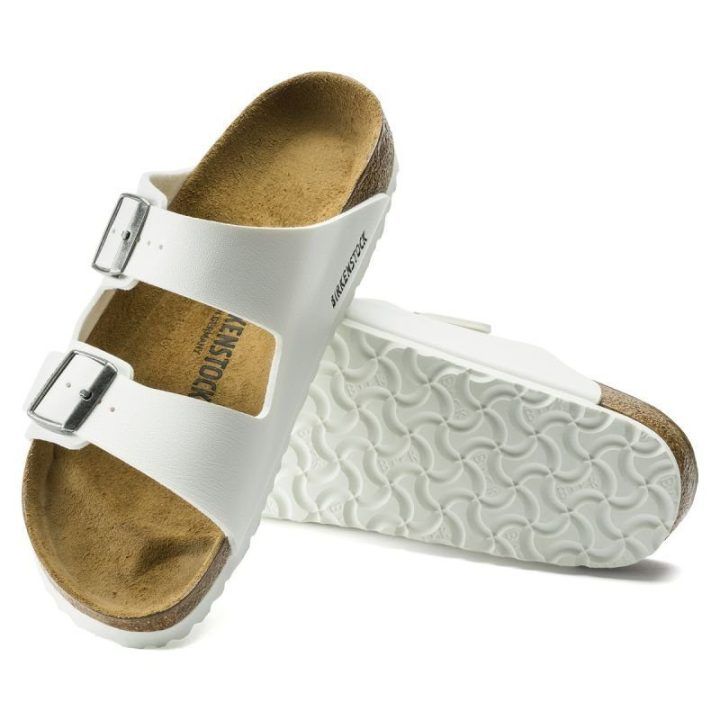 Moteriškos šlepetės su sagtimis Birkenstock Arizona BS, baltos