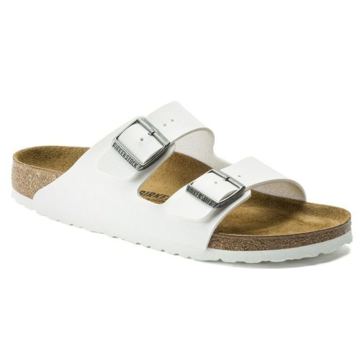 Moteriškos šlepetės su sagtimis Birkenstock Arizona BS, baltos