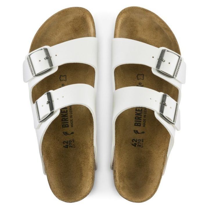 Moteriškos šlepetės su sagtimis Birkenstock Arizona BS, baltos