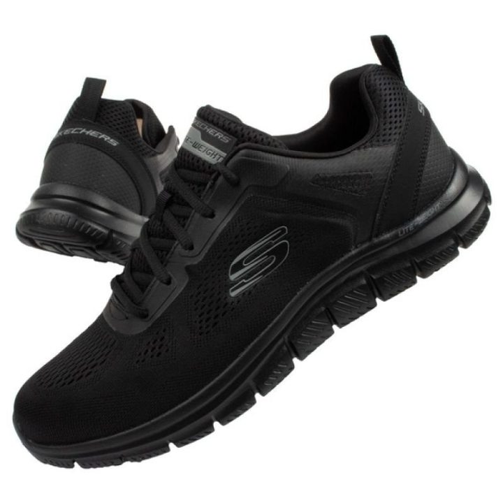 Vyriški sportbačiai su amortizuojančiu padu Skechers Track, juodi