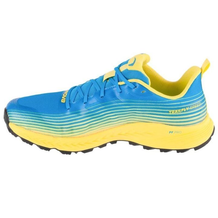 Vyriški bėgimo bateliai Inov-8 Trailfly Speed, mėlyni ir geltoni
